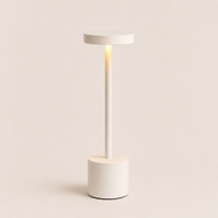 Decorus Designs Ambient Desk Lamp in gold, close up of brushed metal finish and warm glow