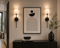 Black wireless wall sconce set of 2 on cream wall minimalist home decor