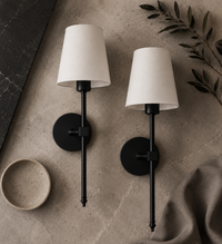 Black rechargeable wall sconce close up matte finish premium home lighting