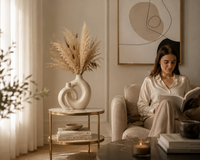 Decorus Designs ceramic vase set in styled home interior with natural light